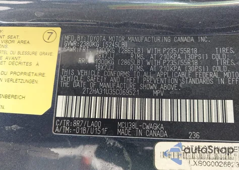 2005 Lexus Rx 330 from USA, damaged, VIN 2T2HA31U35C069521